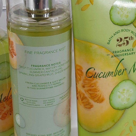 BATH & BODY WORKS 'CUCUMBER MELON' 3-PIECE BODY CARE SET MIST, WASH, LOTION, - Picture 7 of 15